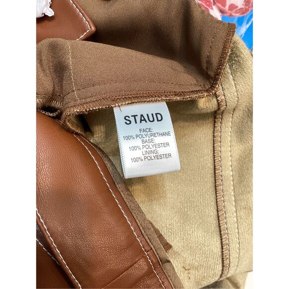 Staud Elliot Brown Faux Leather Pants - Picture 13 of 16